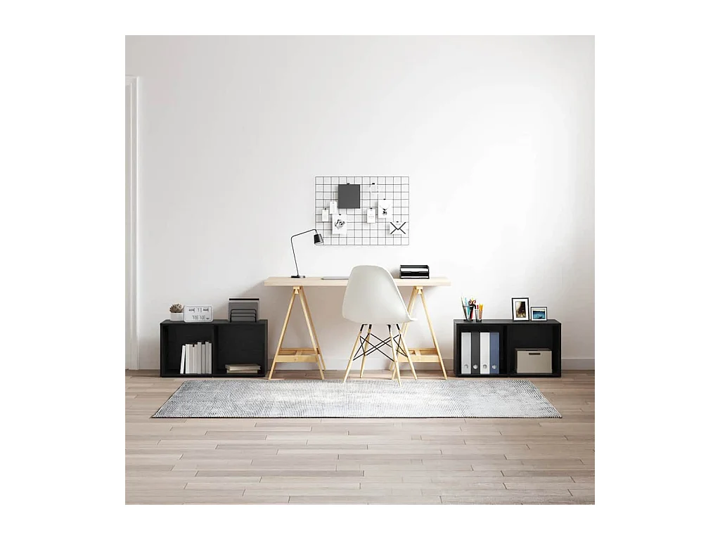 Ensemble meuble TV 2 pièces Chêne noir 72 x 35 x 36.5 cm