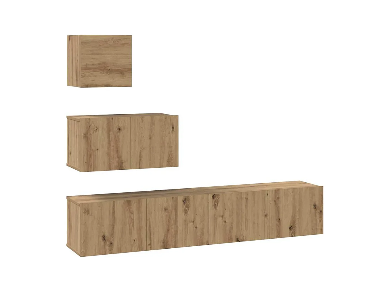 Ensemble meuble TV 4 pièces chêne artisanal 80 x 30 x 30 cm