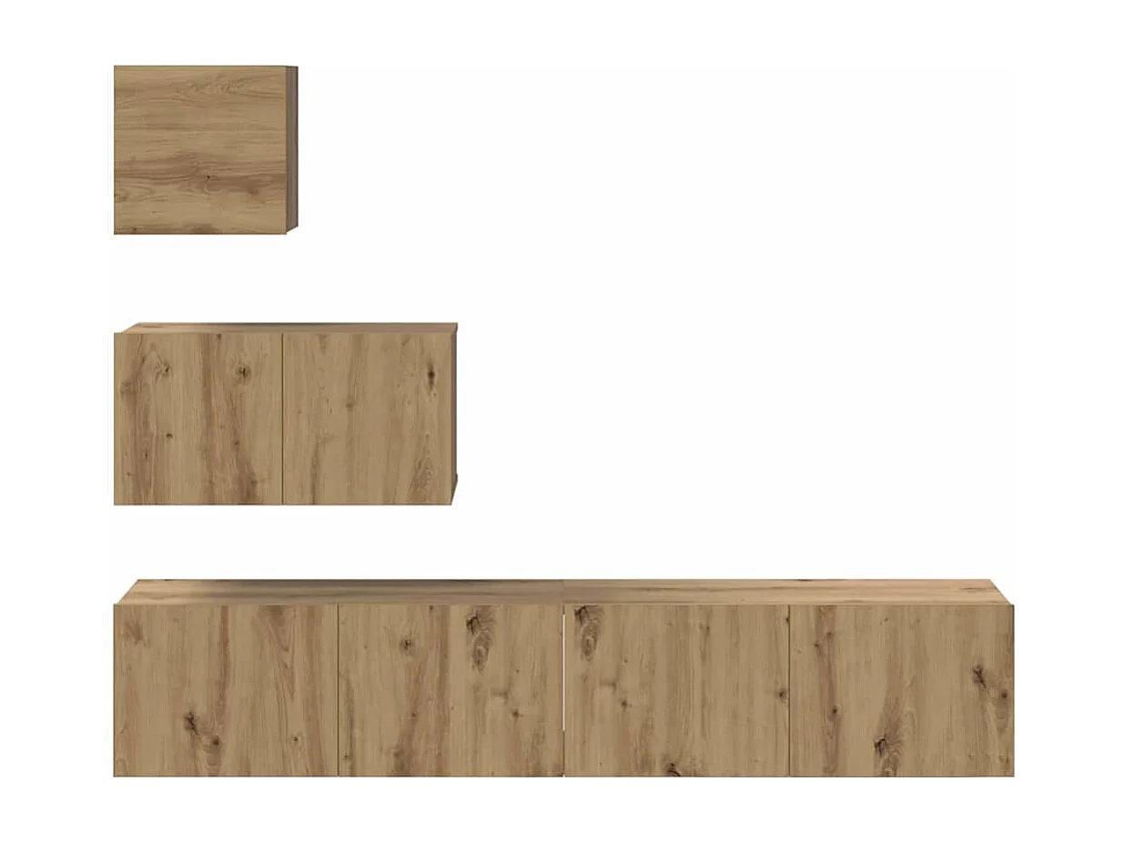 Ensemble meuble TV 4 pièces chêne artisanal 80 x 30 x 30 cm