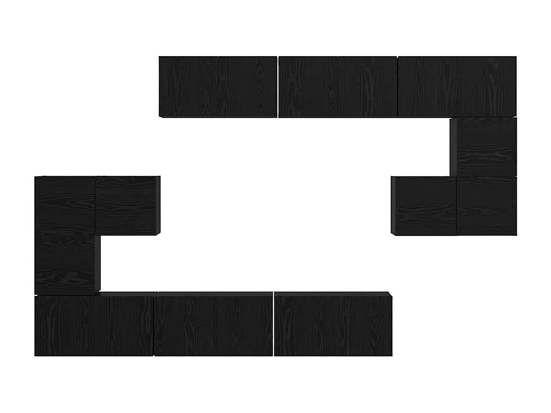 Conjunto de mueble de TV 10 pcs Roble negro 60 x 30 x 30 cm
