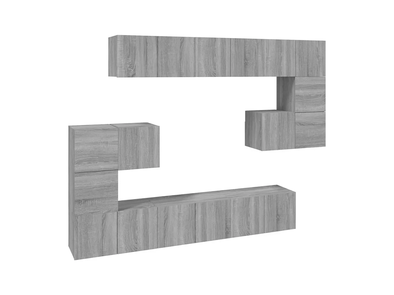 Ensemble de meubles TV 10 pièces Sonoma gris Bois d'ingénierie