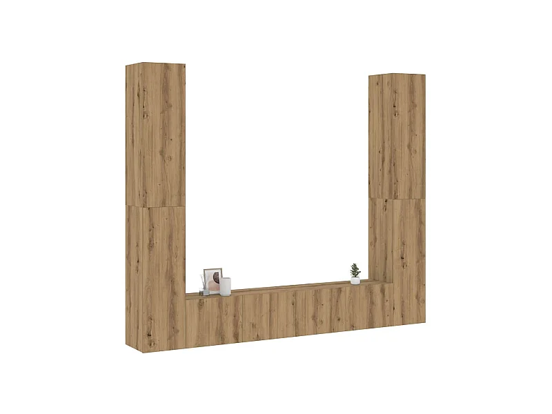 Meubles TV muraux 6 pièces chêne artisanal bois d'ingénierie