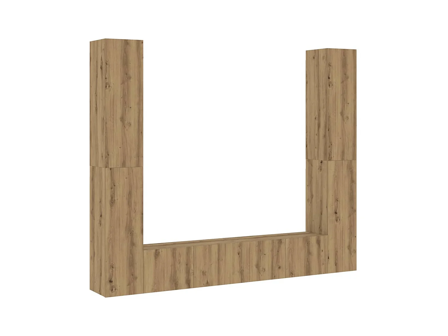 Meubles TV muraux 6 pièces chêne artisanal bois d'ingénierie