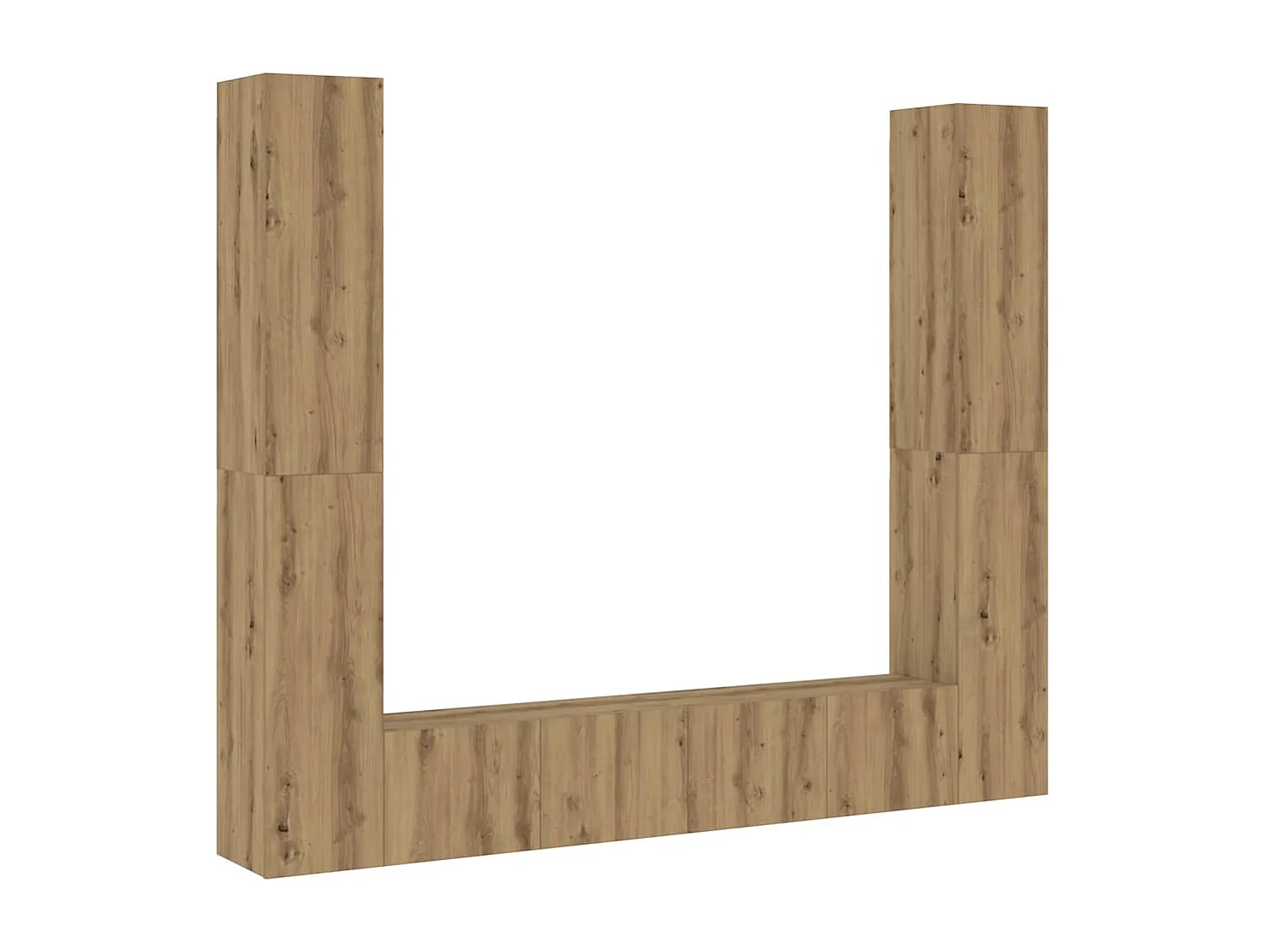 armários TV montados na parede 6 peças madeira carvalho artesanal