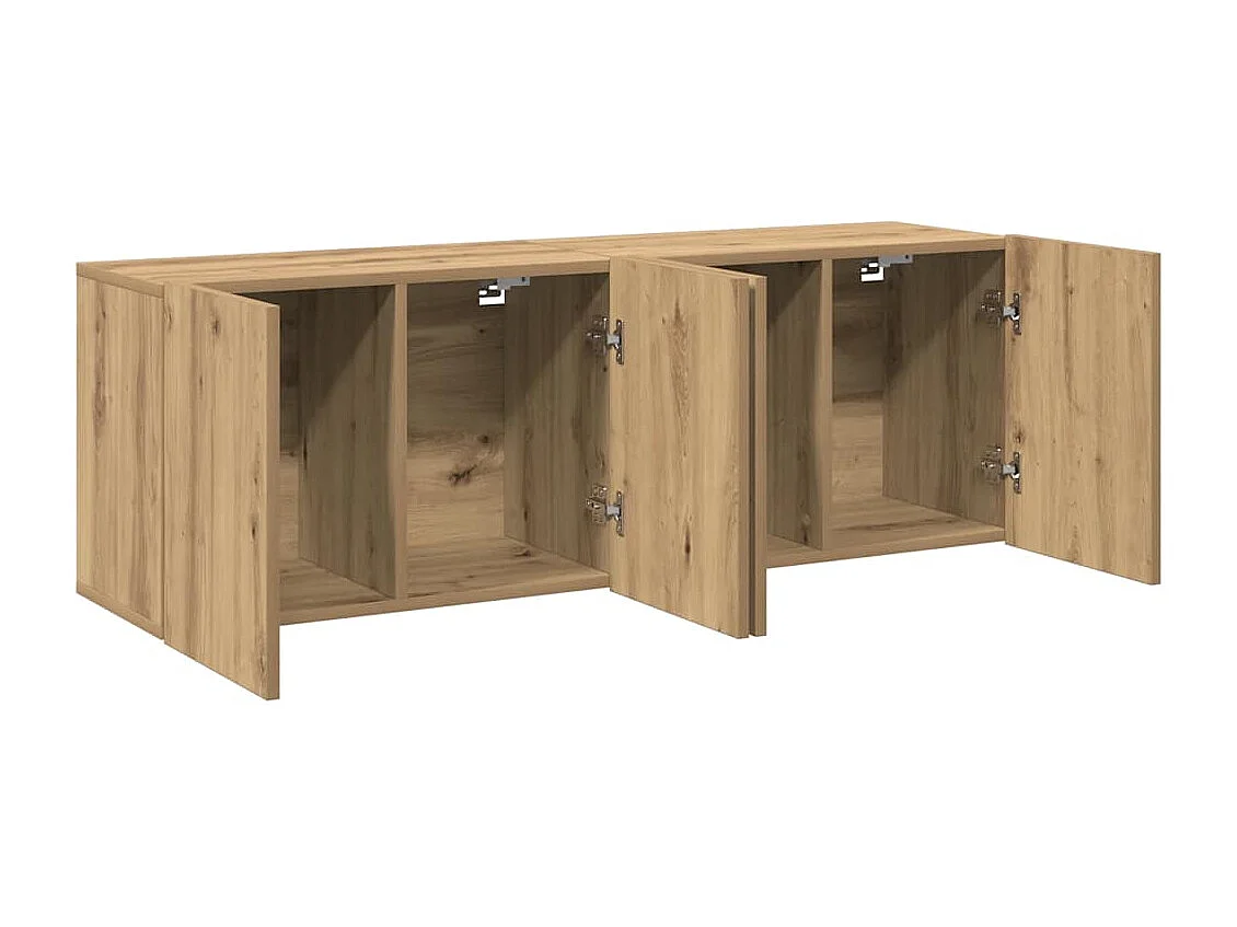 Meubles TV muraux 2 pièces chêne artisanal 80x30x41 cm