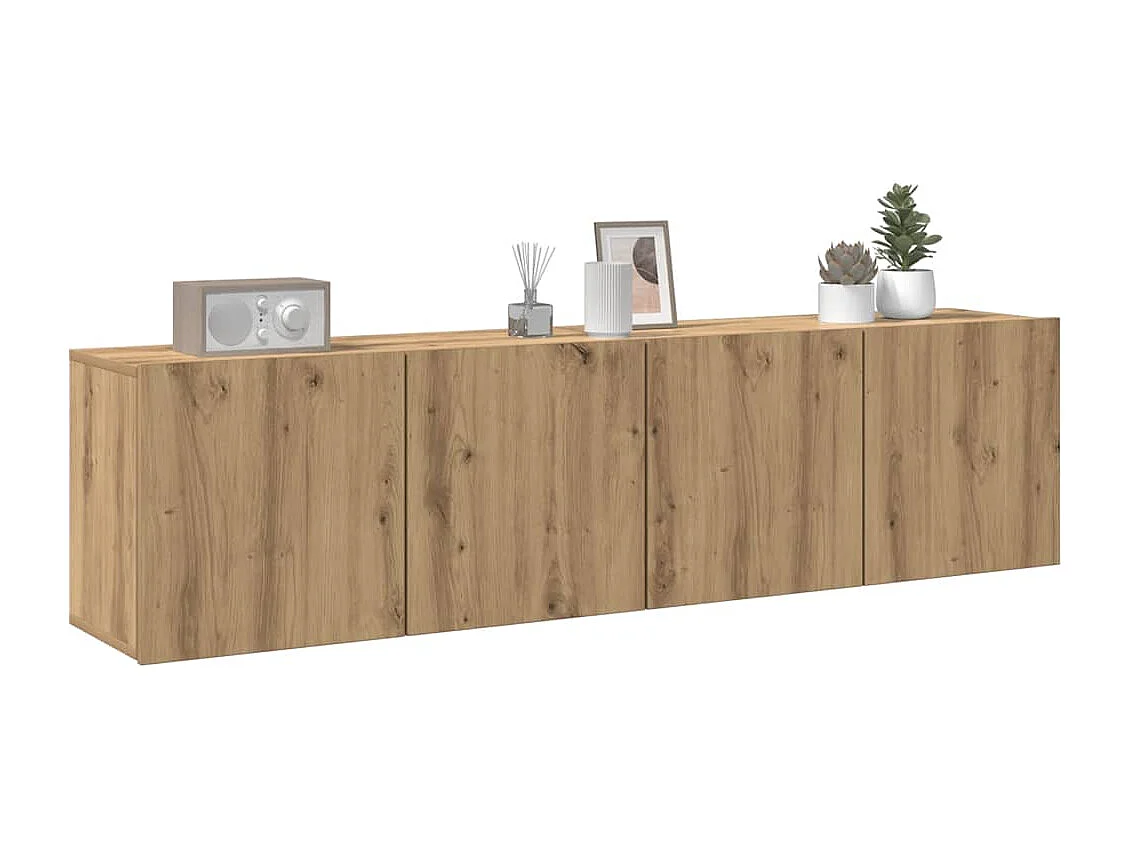 Meubles TV muraux 2 pièces chêne artisanal 80x30x41 cm