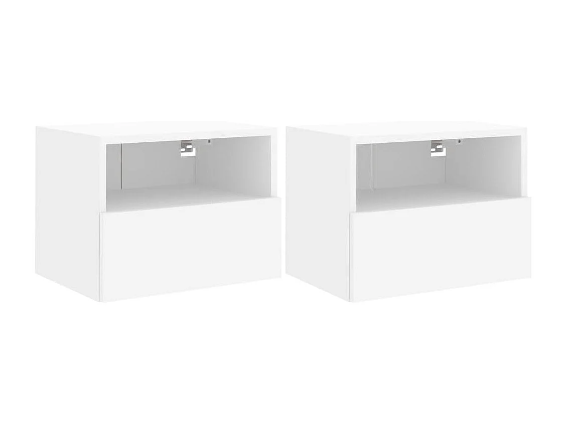 Meubles TV muraux 2 pièces blanc 40x30x30 cm bois d'ingénierie