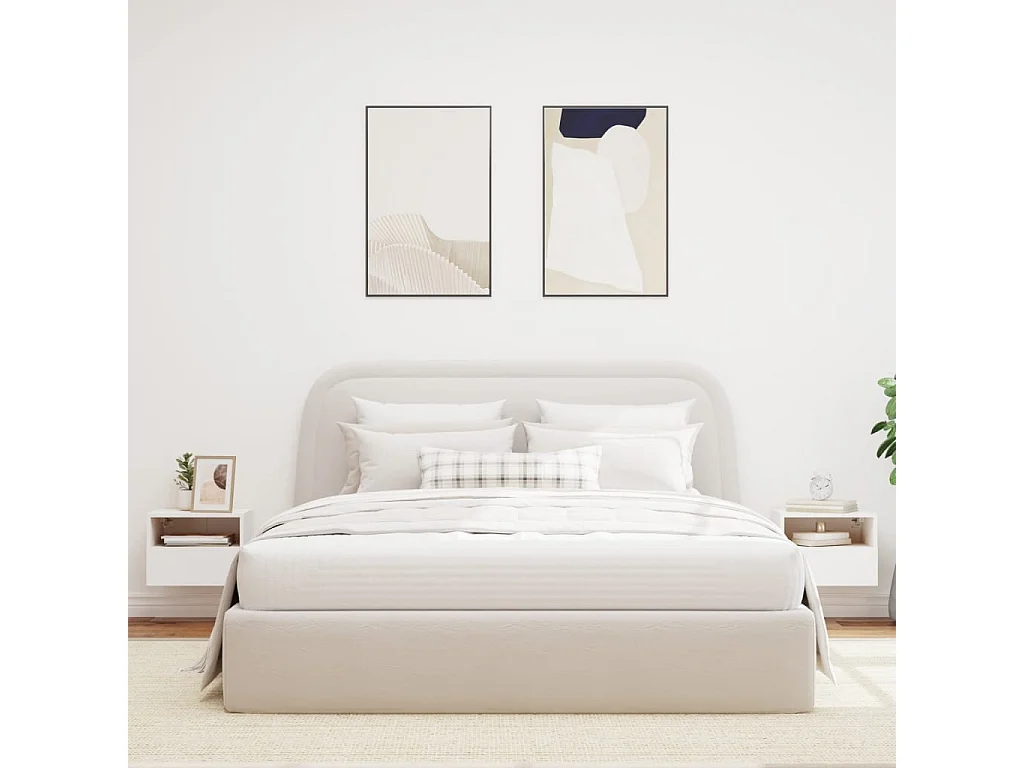 Meubles TV muraux 2 pièces blanc 40x30x30 cm bois d'ingénierie