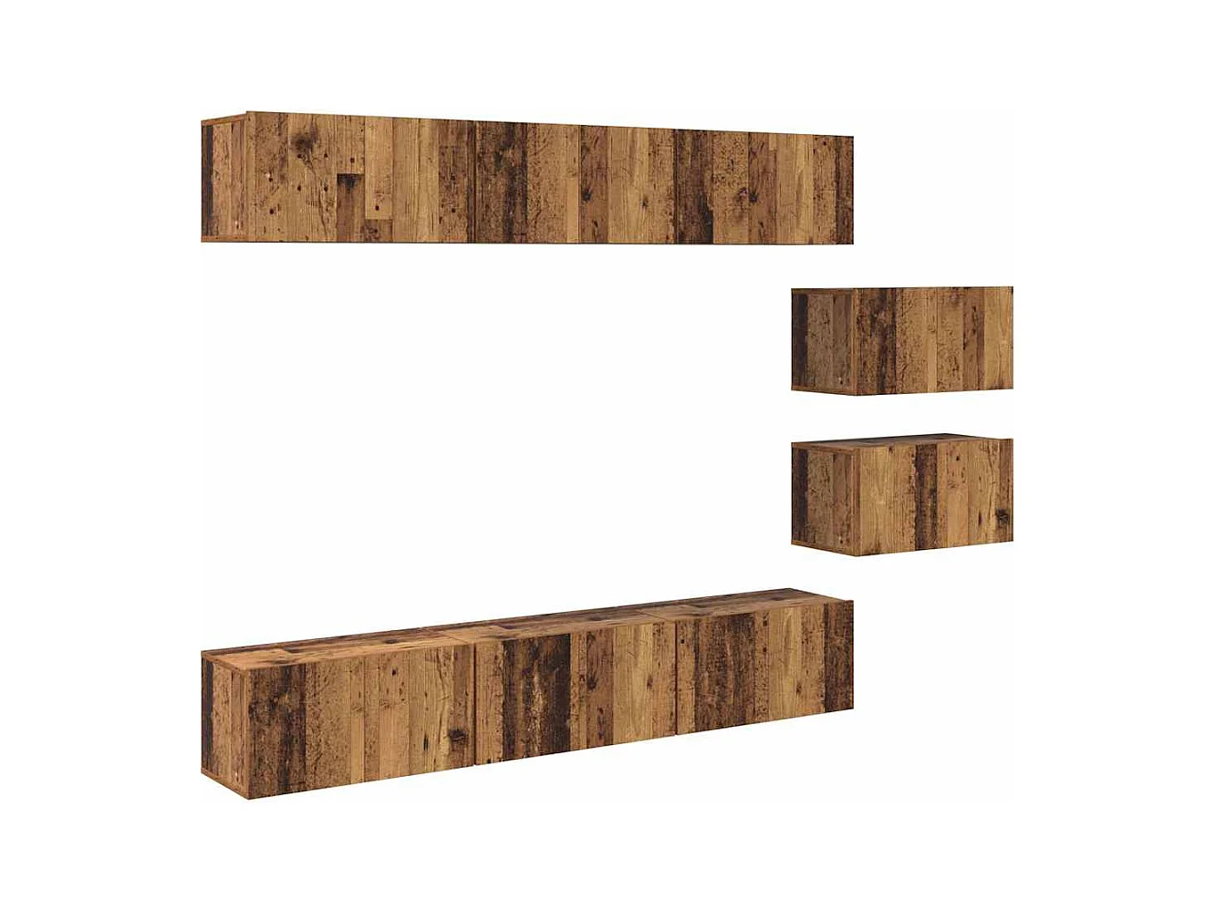 Ensemble meuble TV 8 pièces Bois ancien 60 x 30 x 30 cm