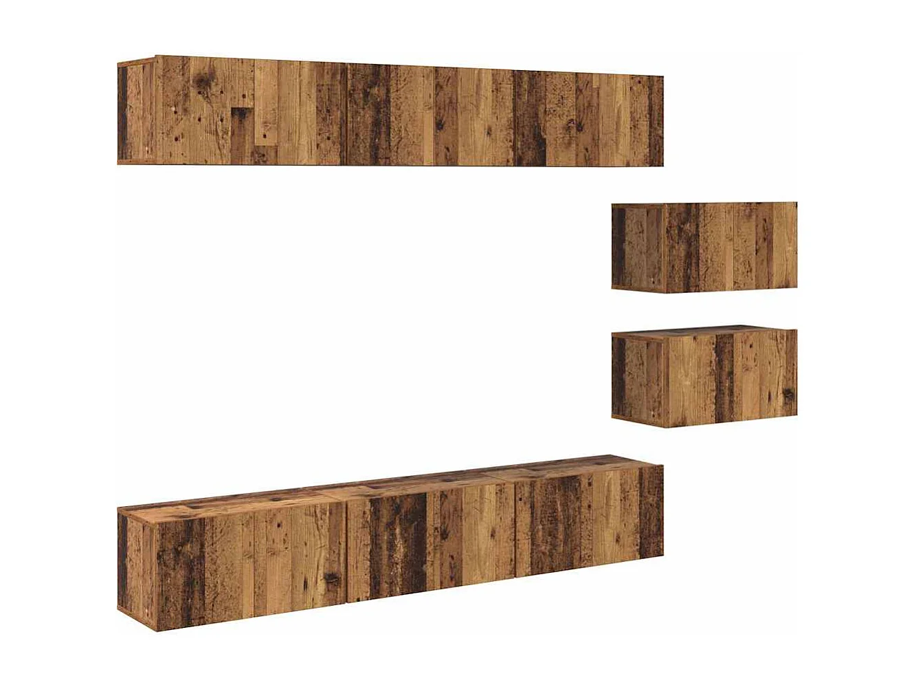 Ensemble meuble TV 8 pièces Bois ancien 60 x 30 x 30 cm