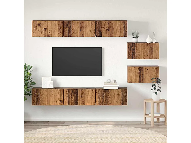 Tv-meubelset 8 pcs Oud hout 60 x 30 x 30 cm Bewerkt hout