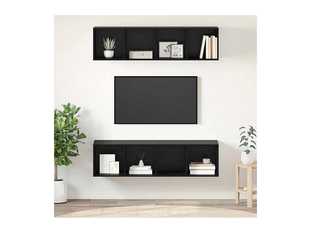 Ensemble meuble TV 2 pièces Chêne noir 37 x 37 x 142.5 cm