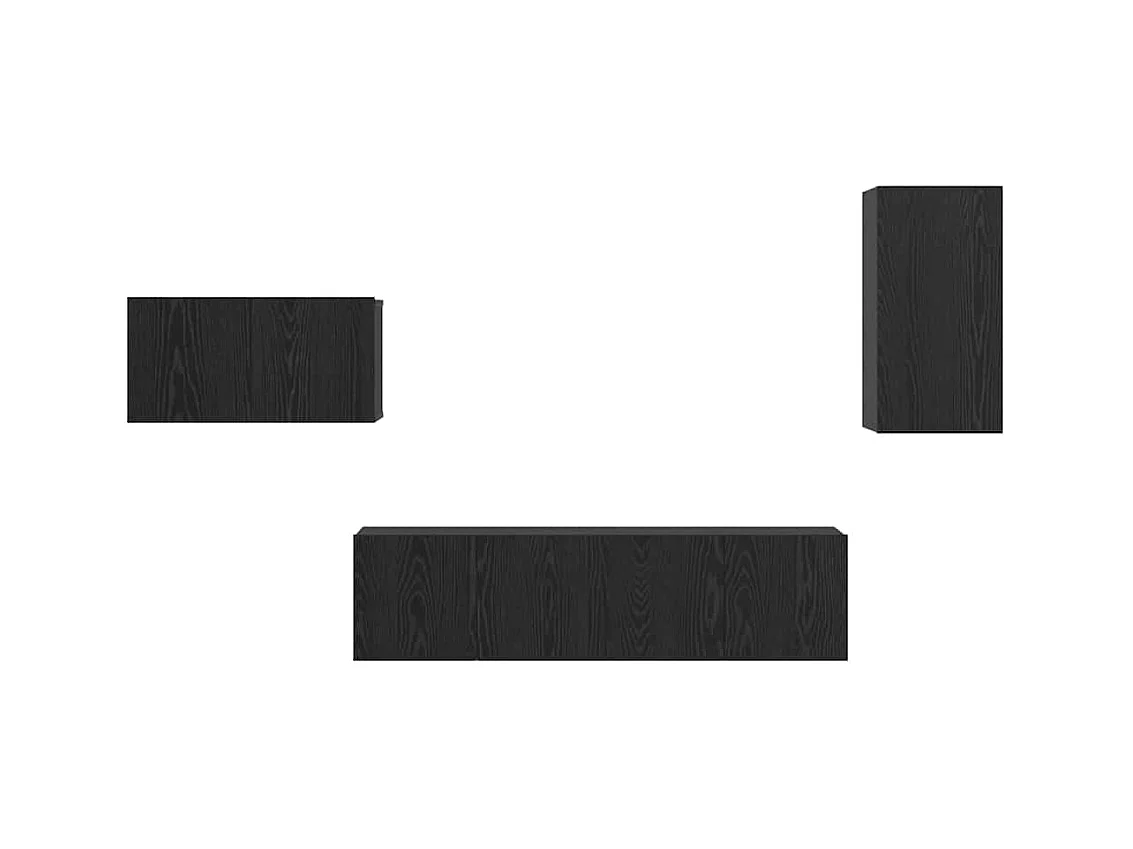 Ensemble meuble TV 4 pièces Chêne noir 30.5 x 30 x 60 cm