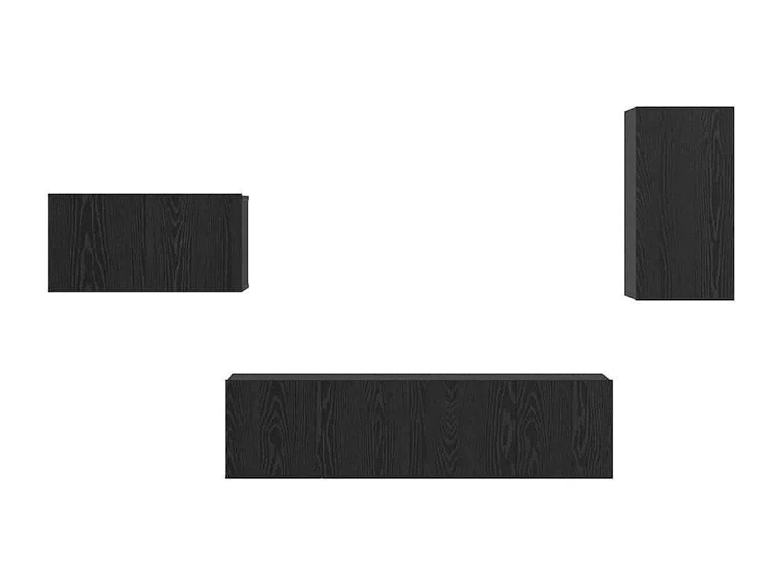 Ensemble meuble TV 4 pièces Chêne noir 30.5 x 30 x 60 cm