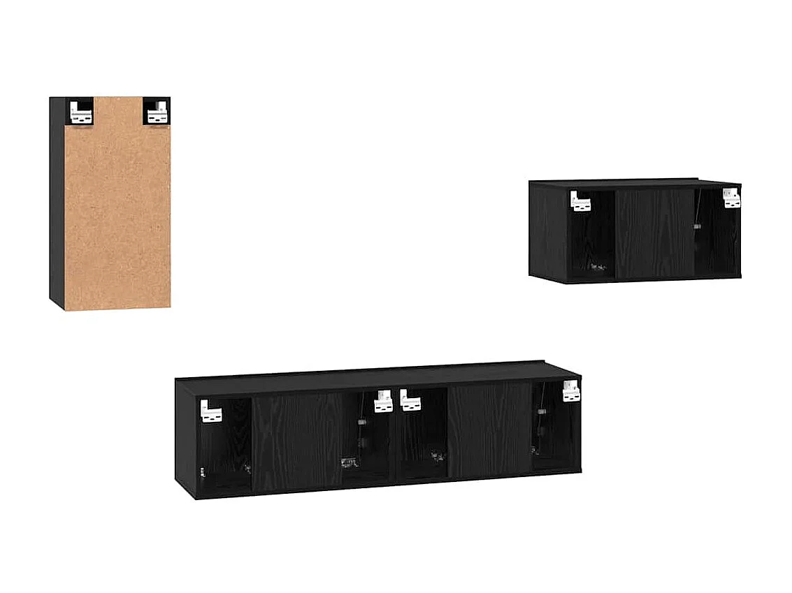 Ensemble meuble TV 4 pièces Chêne noir 30.5 x 30 x 60 cm
