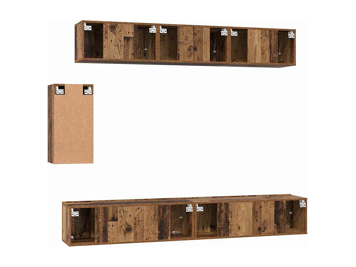 Ensemble meuble TV 6 pièces Bois ancien 100 x 30 x 30 cm