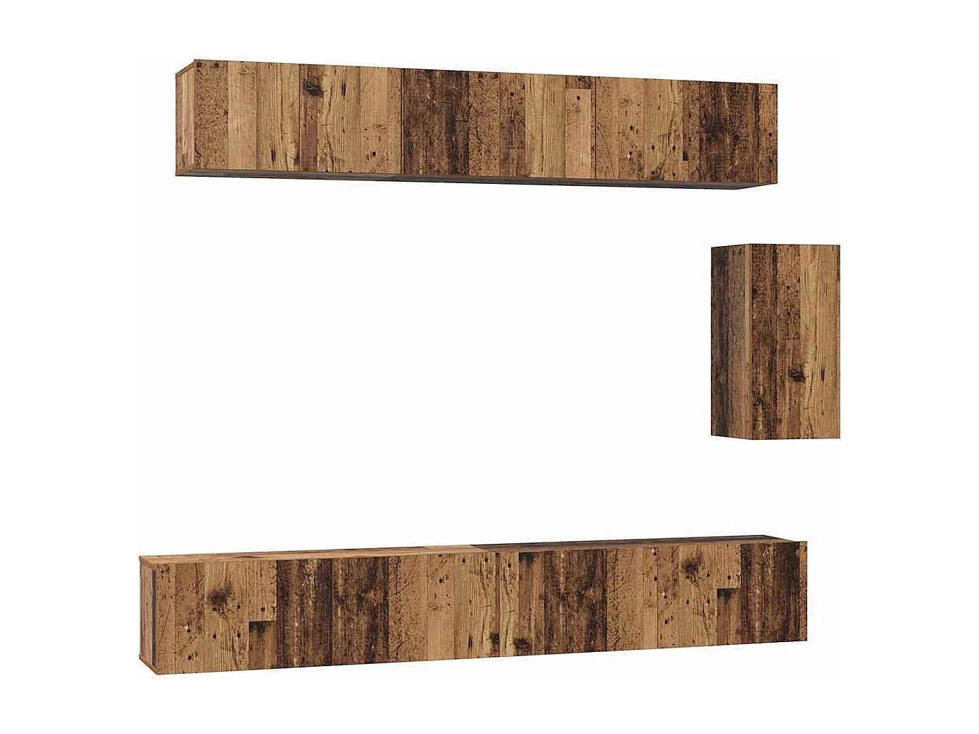 Ensemble meuble TV 6 pièces Bois ancien 100 x 30 x 30 cm