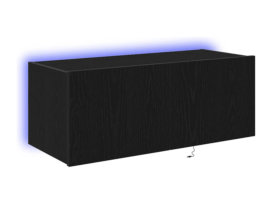 Meuble TV mural Chêne noir 80 x 35 x 31 cm Bois d'ingénierie