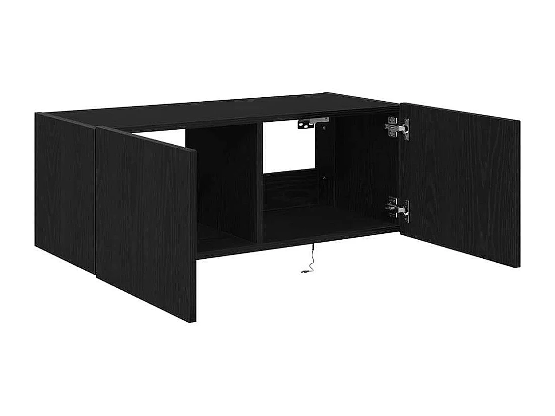 Meuble TV mural Chêne noir 80 x 35 x 31 cm Bois d'ingénierie