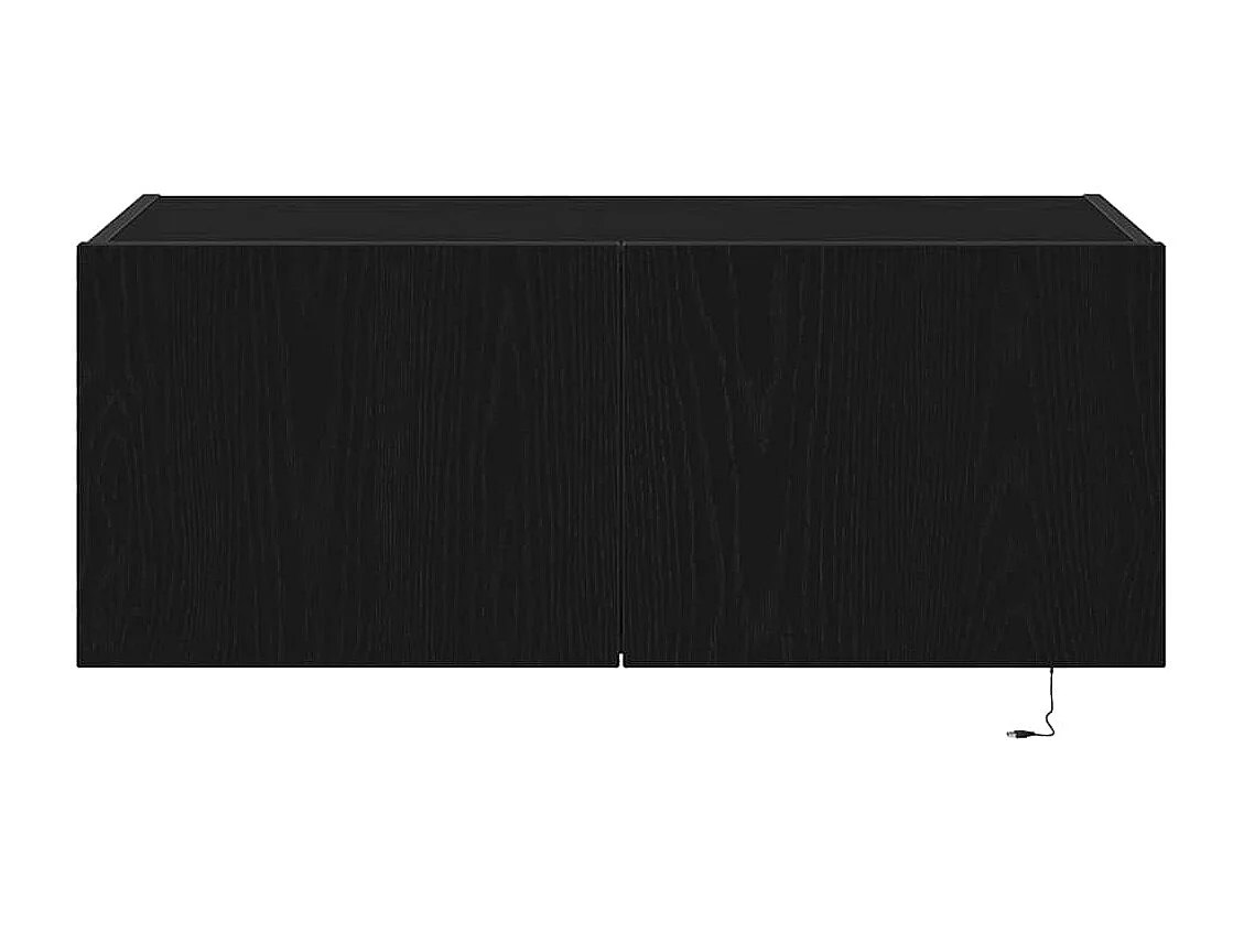 Meuble TV mural Chêne noir 80 x 35 x 31 cm Bois d'ingénierie