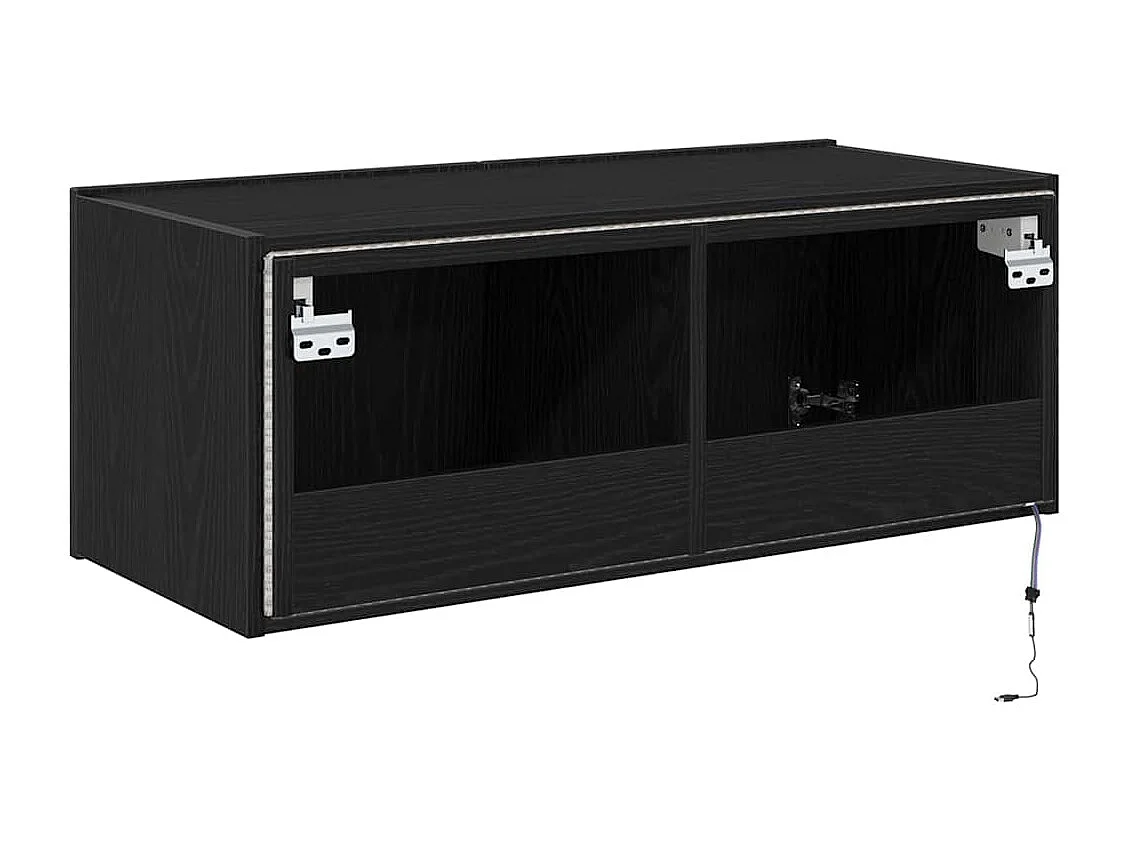 Meuble TV mural Chêne noir 80 x 35 x 31 cm Bois d'ingénierie
