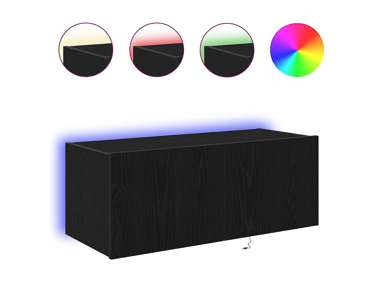 Meuble TV mural Chêne noir 80 x 35 x 31 cm Bois d'ingénierie