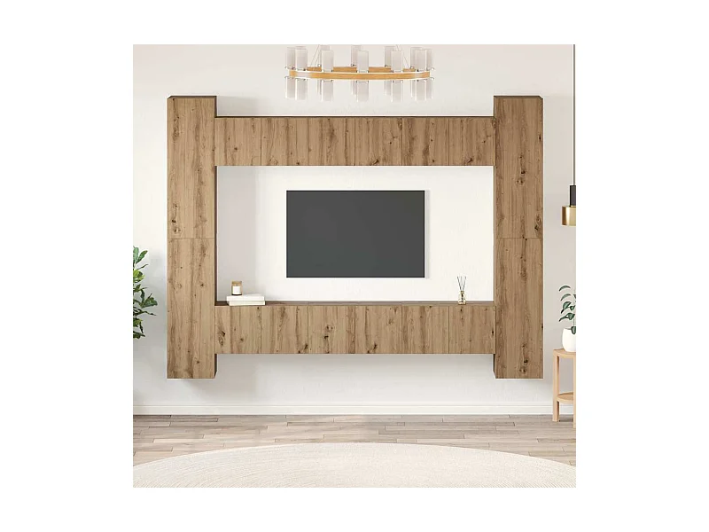 Ensemble meuble TV 10 pièces chêne artisanal 30,5 x 30 x 90 cm