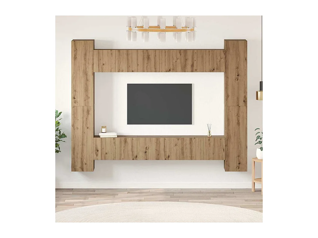 Ensemble meuble TV 10 pièces chêne artisanal 30,5 x 30 x 90 cm