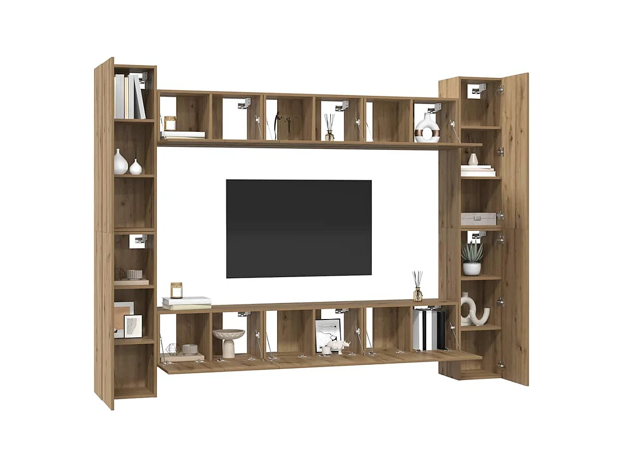 Ensemble meuble TV 10 pièces chêne artisanal 30,5 x 30 x 90 cm