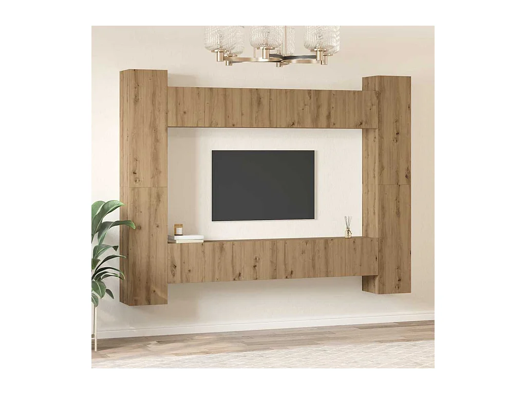 Ensemble meuble TV 10 pièces chêne artisanal 30,5 x 30 x 90 cm