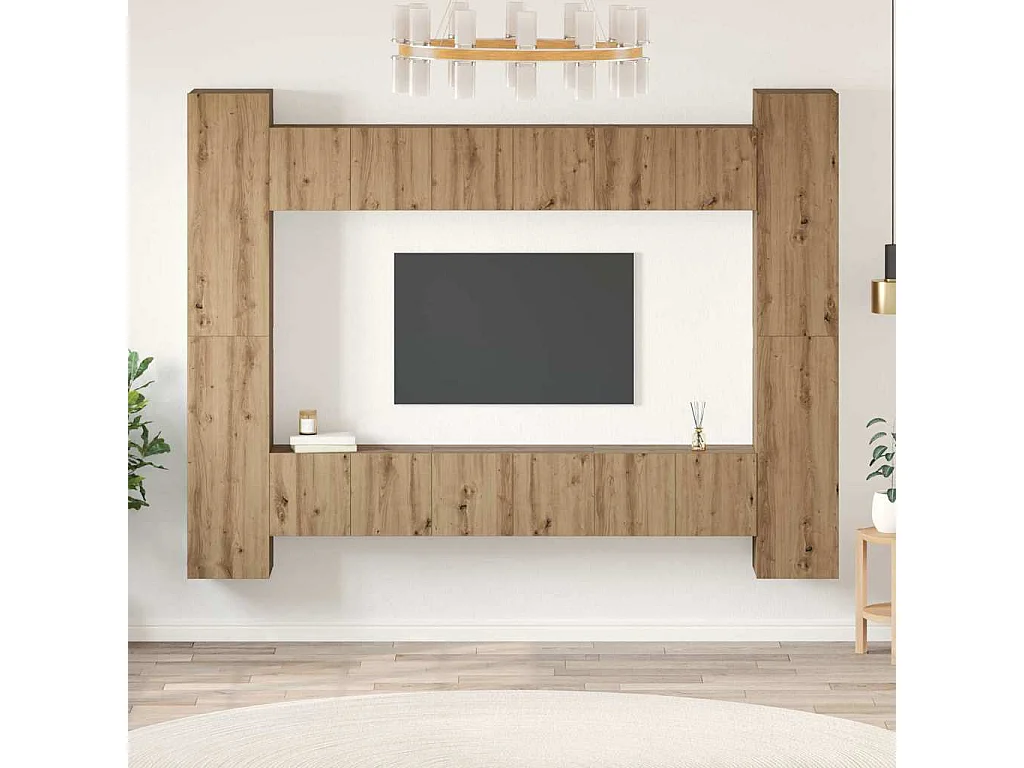 Ensemble meuble TV 10 pièces chêne artisanal 30,5 x 30 x 90 cm