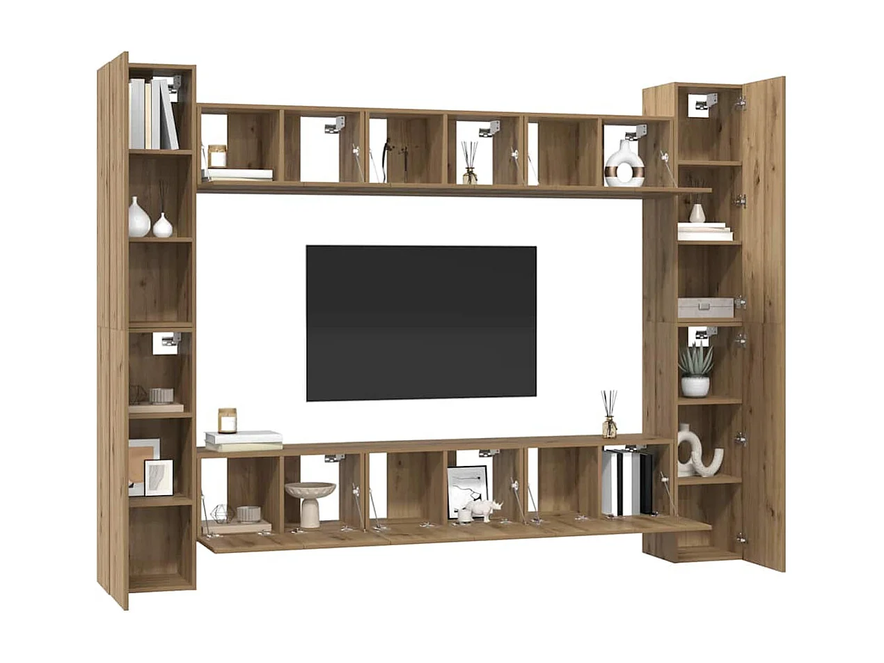 Ensemble meuble TV 10 pièces chêne artisanal 30,5 x 30 x 90 cm