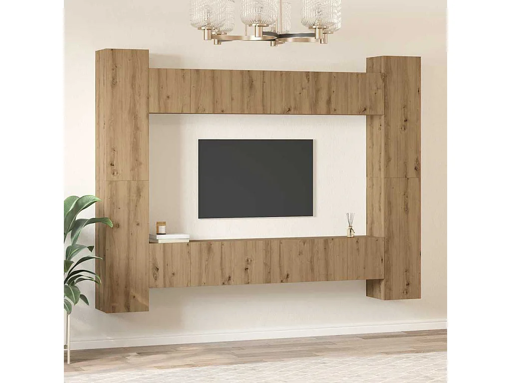 Ensemble meuble TV 10 pièces chêne artisanal 30,5 x 30 x 90 cm