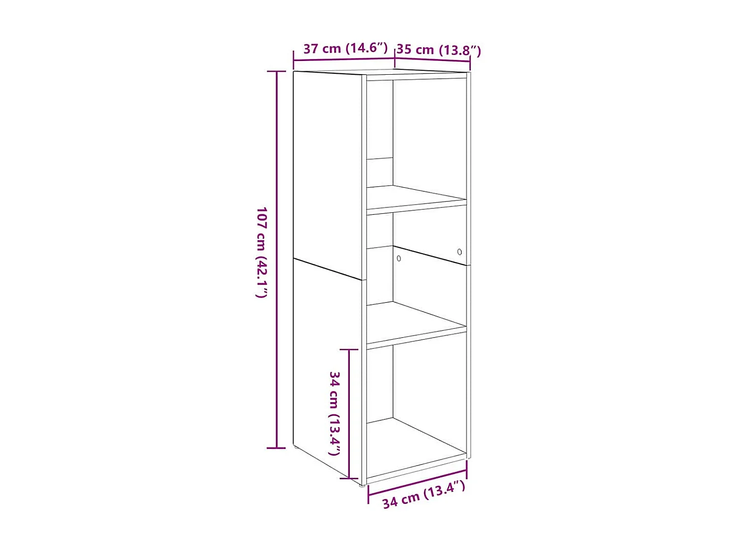 Ensemble meuble TV 2 pièces Bois ancien 107 x 35 x 37 cm
