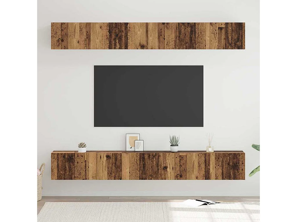 Ensemble meuble TV 6 pièces Bois ancien 80 x 30 x 30 cm