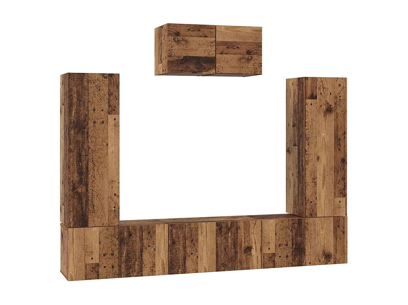 Ensemble meuble TV 7 pièces Bois ancien 180 x 30 x 120 cm