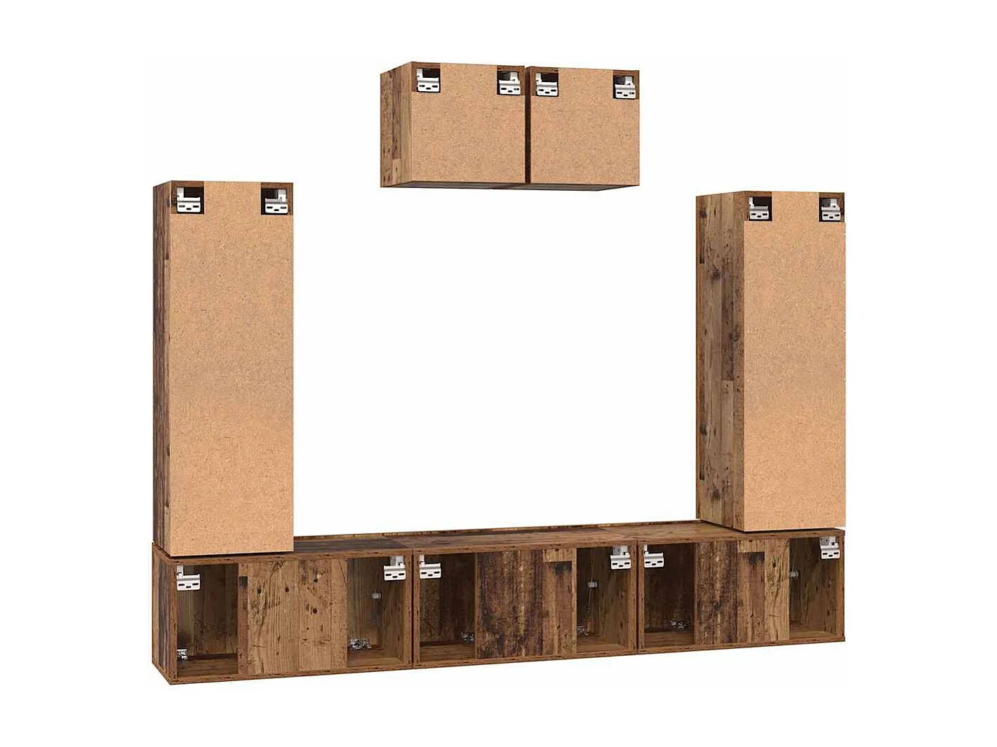 Ensemble meuble TV 7 pièces Bois ancien 180 x 30 x 120 cm