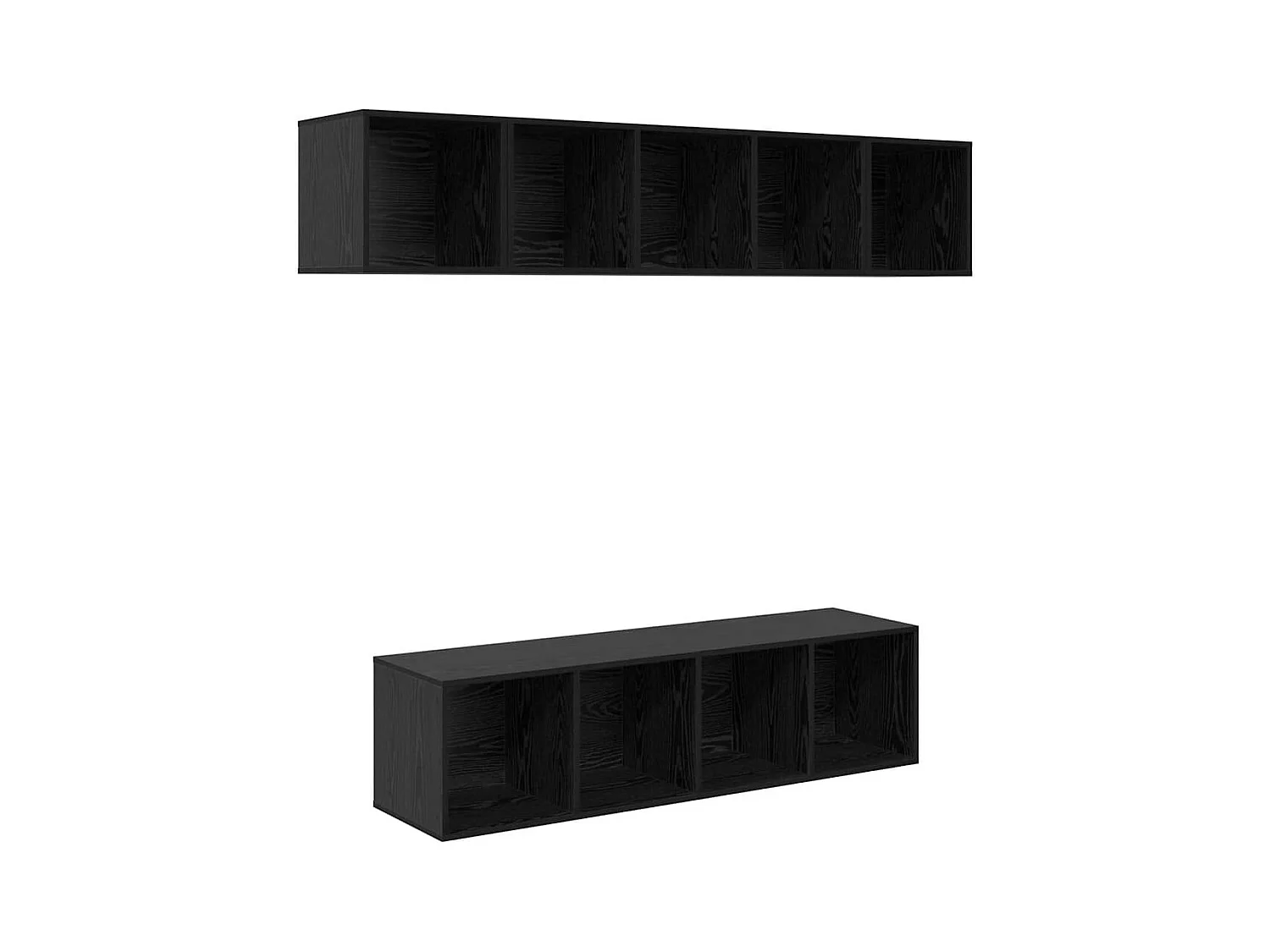 Ensemble meuble TV 4 pièces Chêne noir 37 x 37 x 142.5 cm