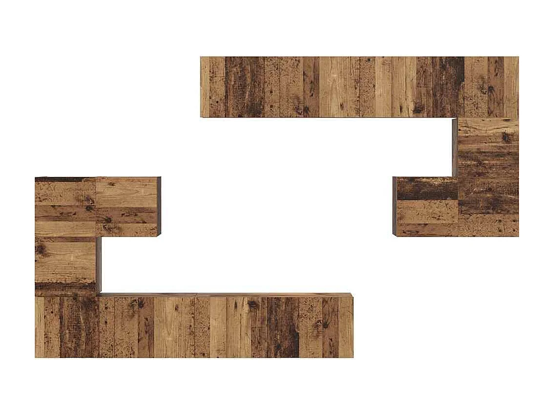 Ensemble meuble TV 8 pièces Bois ancien Moyen 30.5 x 30 x 30 cm