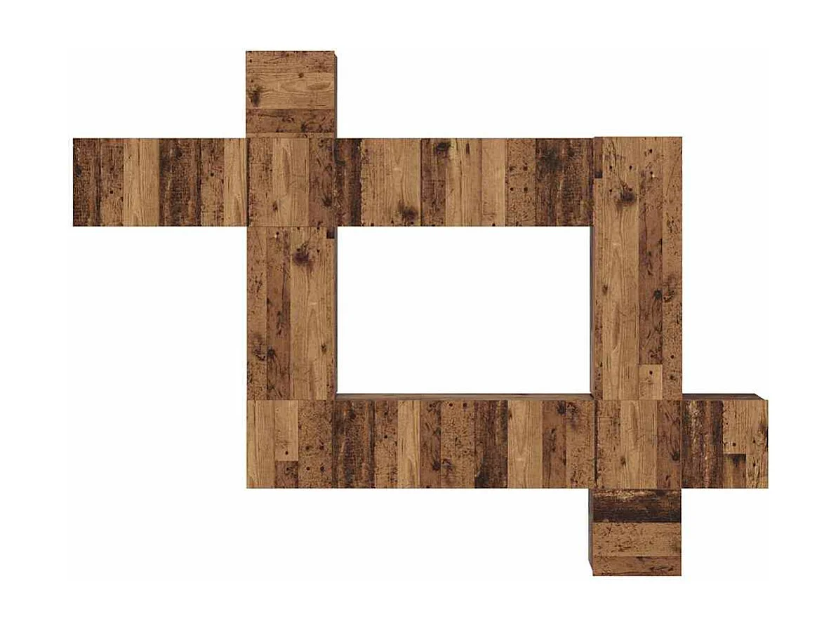 Ensemble meuble TV 10 pièces Bois ancien 30,5 x 30 x 90 cm