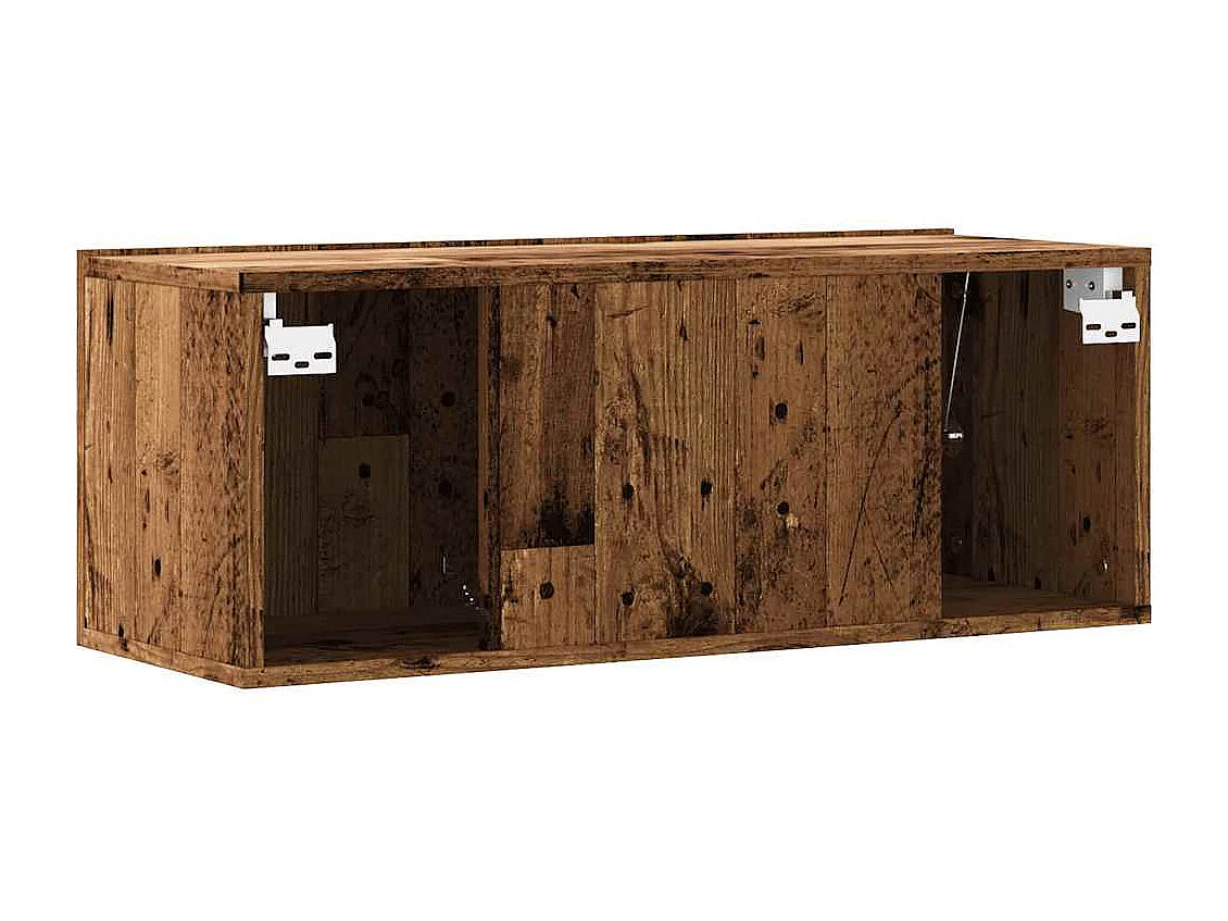 Meuble TV mural vieux bois 80x30x30 cm bois d'ingénierie