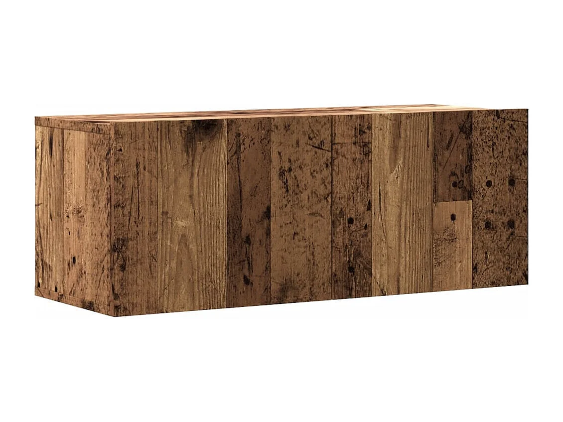 Meuble TV mural vieux bois 80x30x30 cm bois d'ingénierie