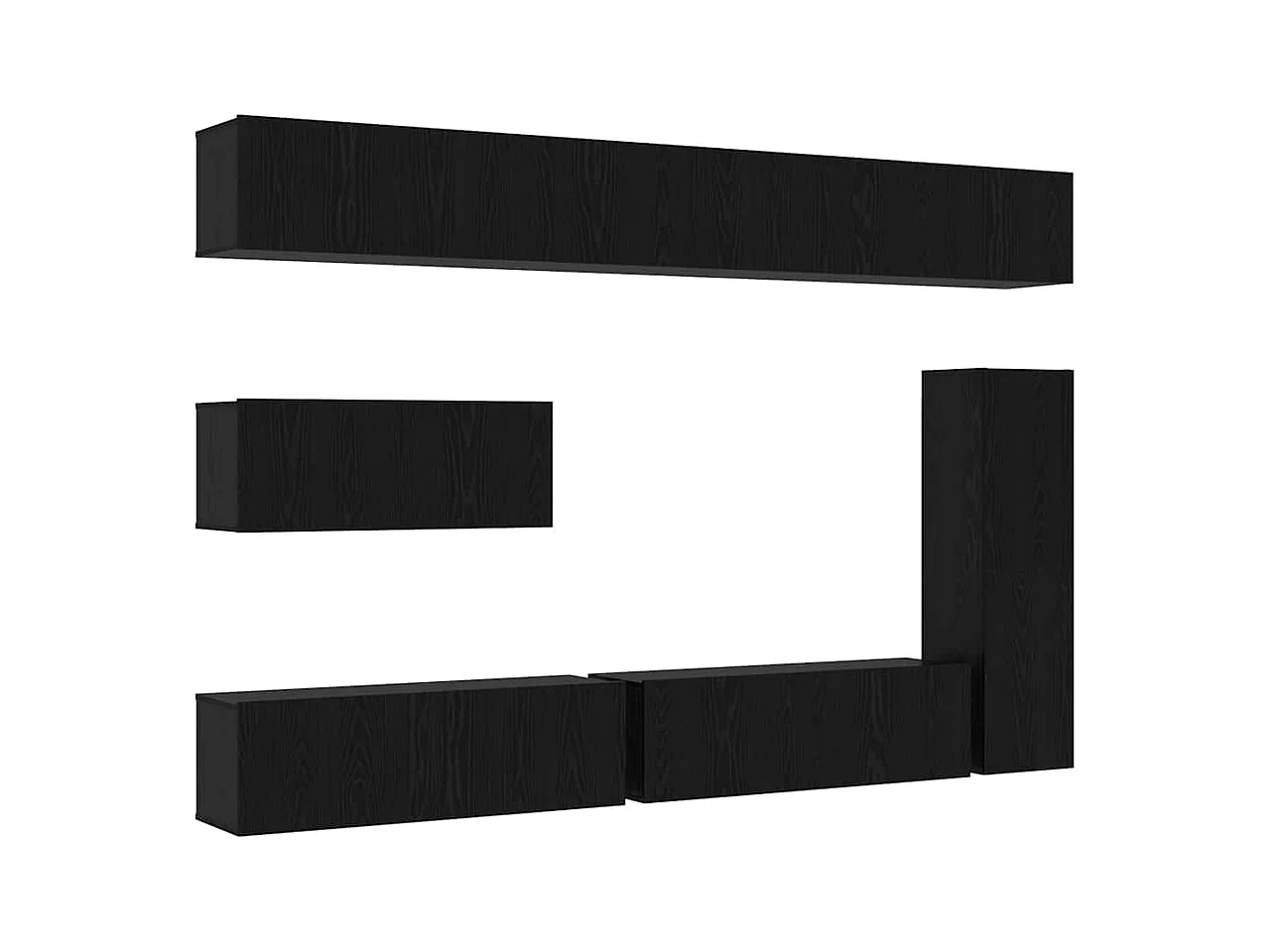 Ensemble meuble TV 7 pièces Chêne noir 30.5 x 30 x 110 cm