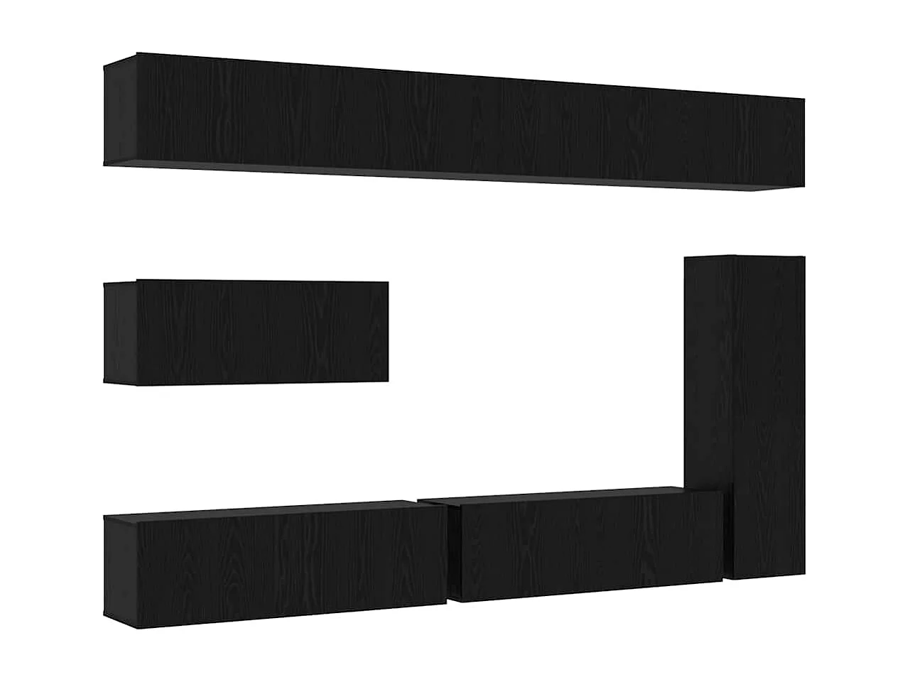 Ensemble meuble TV 7 pièces Chêne noir 30.5 x 30 x 110 cm