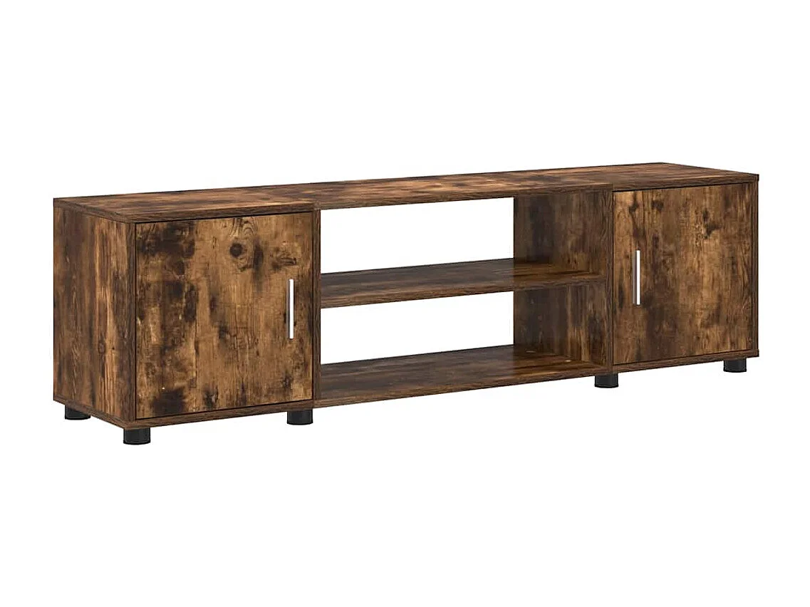 Juego de mueble de TV de 4 piezas 4 pcs roble ahumado