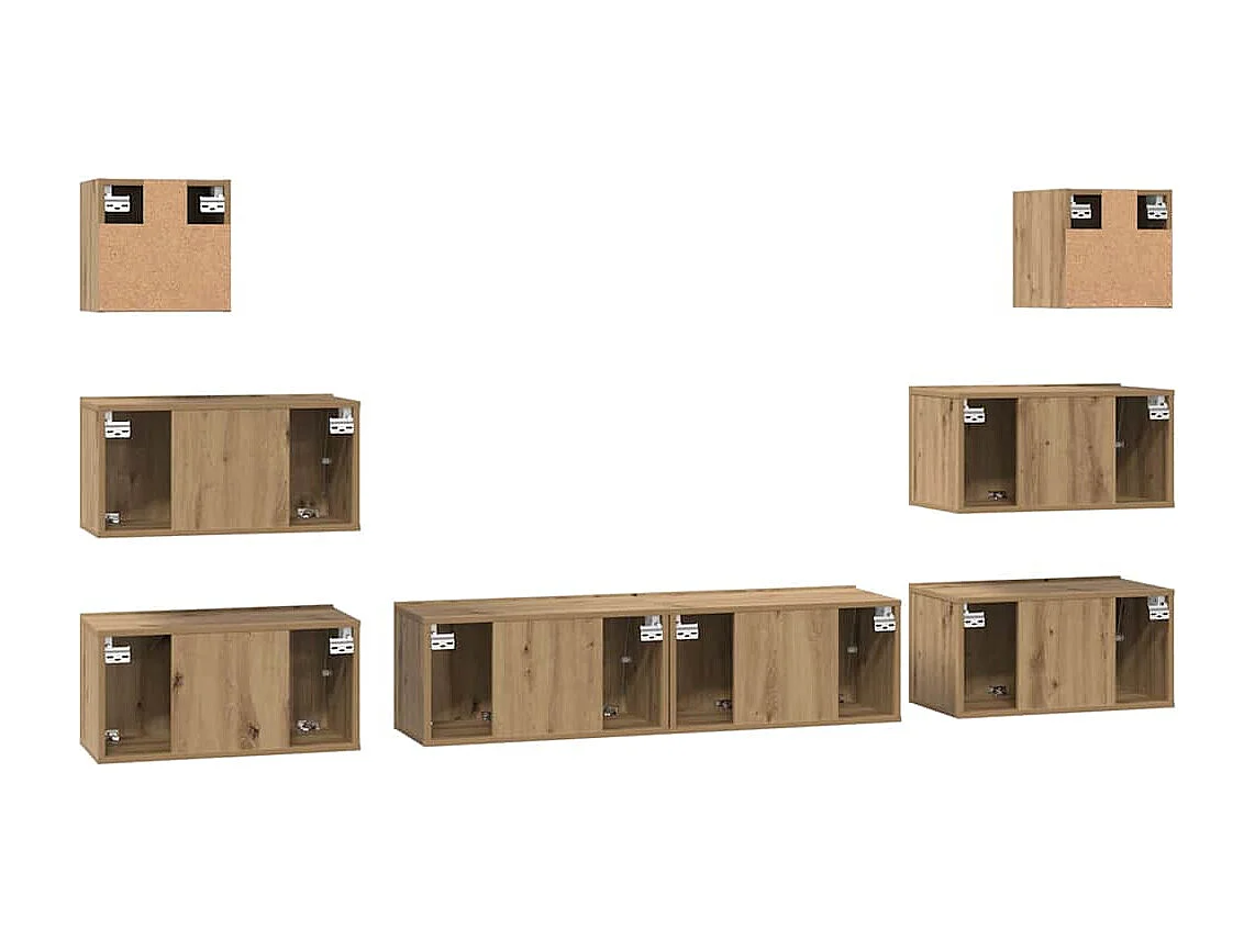 Ensemble meuble TV 8 pièces chêne artisanal 60 x 30 x 30 cm