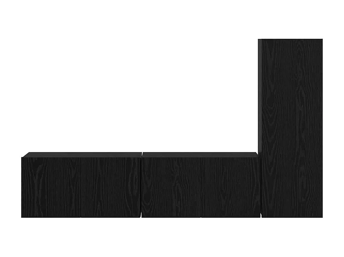 Ensemble meuble TV 3 pièces Chêne noir Bois d'ingénierie