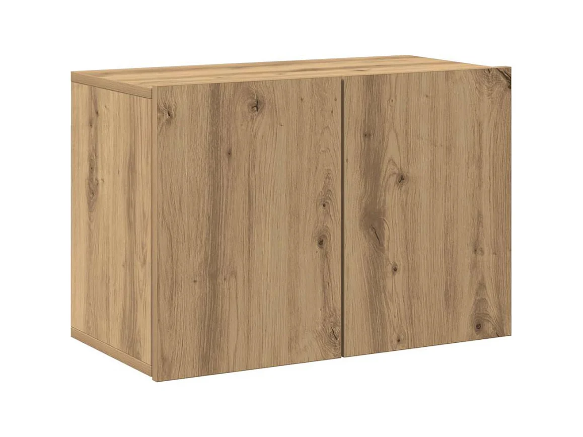 Meuble TV mural chêne artisanal 60x30x41 cm