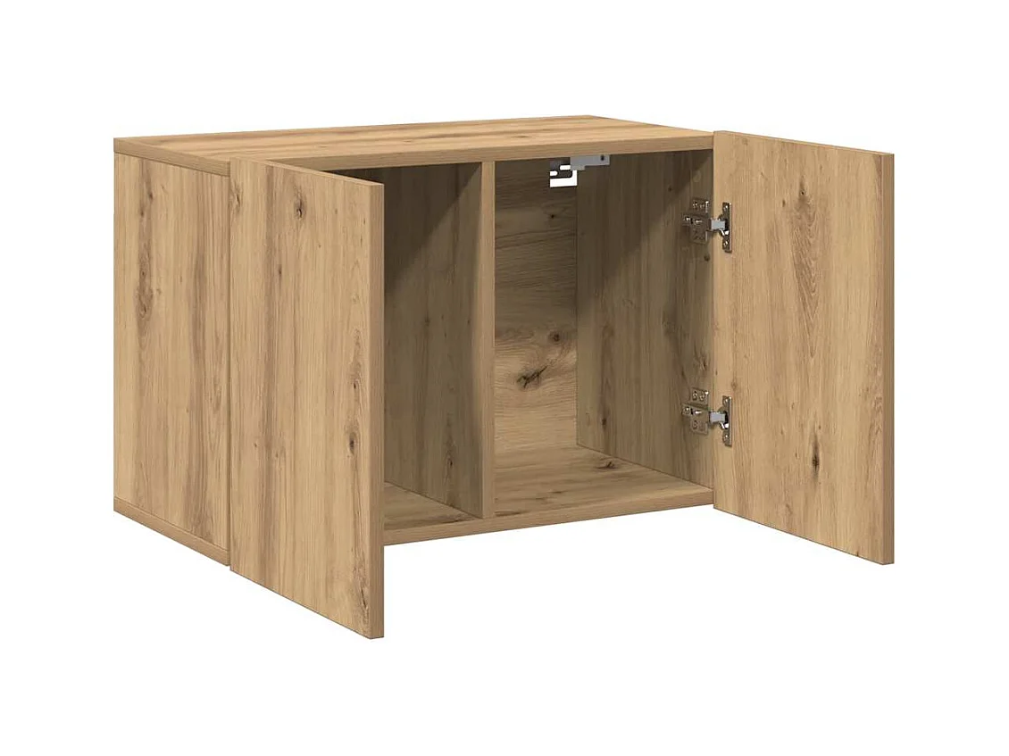 Meuble TV mural chêne artisanal 60x30x41 cm