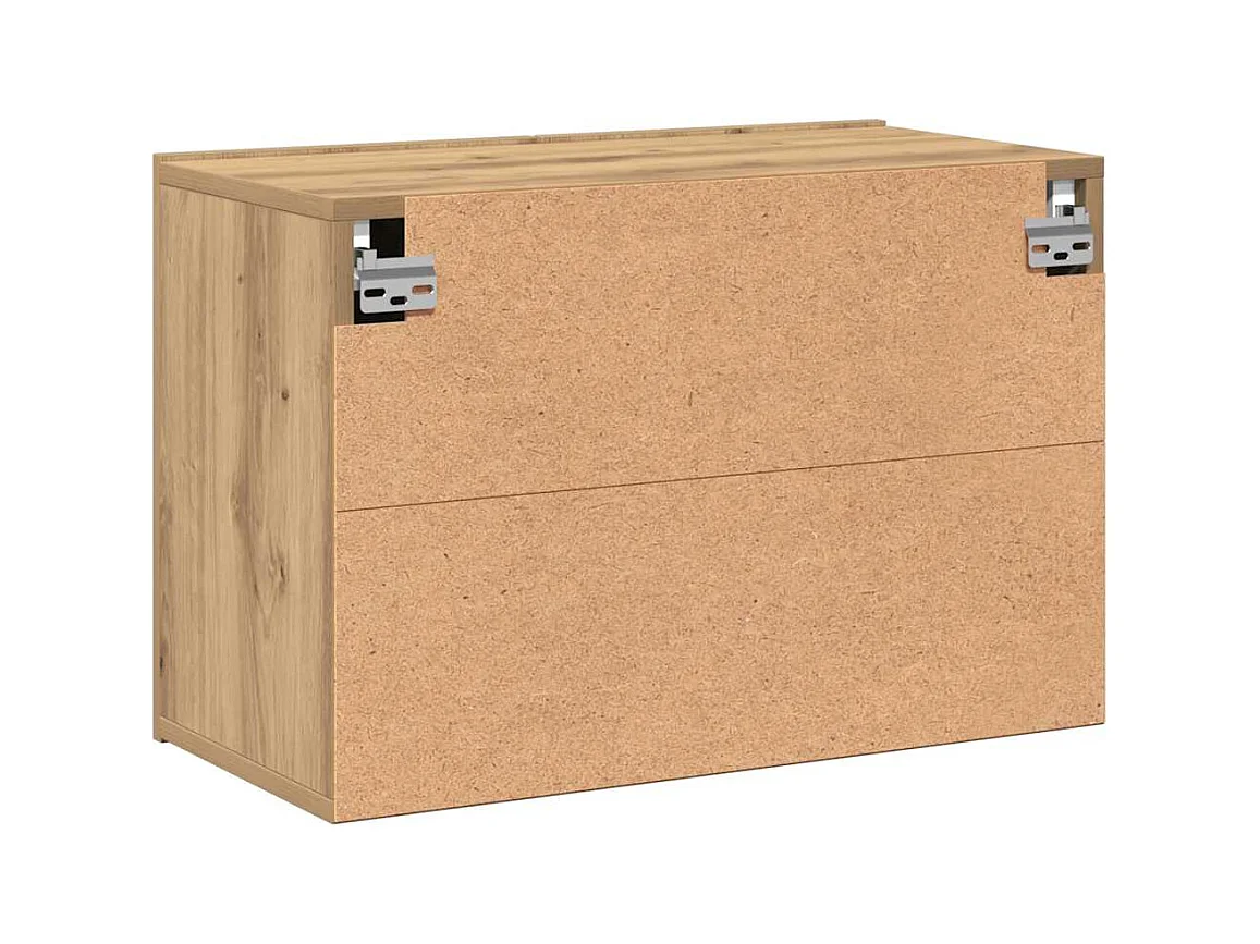 Meuble TV mural chêne artisanal 60x30x41 cm